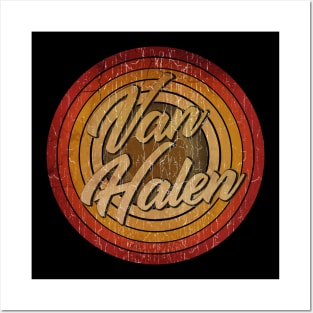 arjunthemaniac,circle vintage retro faded Van Halen Posters and Art